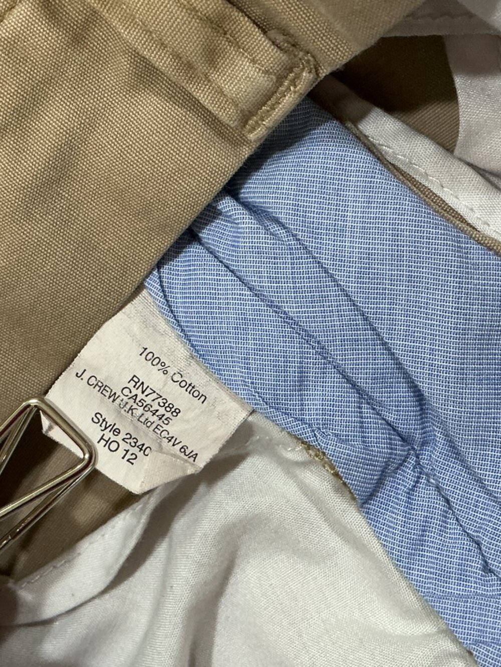 J.Crew Classic Fit 100% Cotton Chino Pants Khaki Tan Men’s 34x32 Straight Leg - Picture 13 of 14